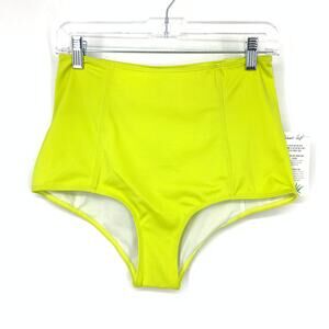 Kortni Jeane High Waisted Bikini Bottoms Womens Size Medium Glow Green NEW